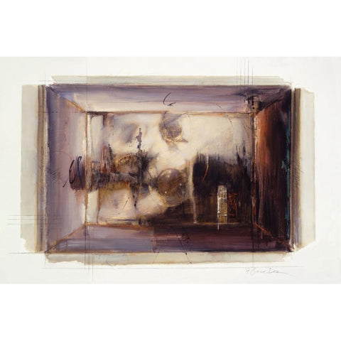 Abstract 7 Gold Ornate Wood Framed Art Print with Double Matting by Dean, Bruce