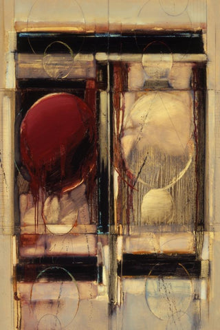 Abstract 8 White Modern Wood Framed Art Print with Double Matting by Dean, Bruce