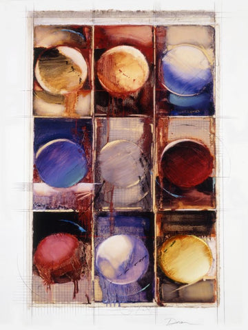 Abstract 9 Black Ornate Wood Framed Art Print with Double Matting by Dean, Bruce