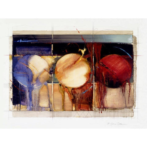 Abstract 11 Gold Ornate Wood Framed Art Print with Double Matting by Dean, Bruce