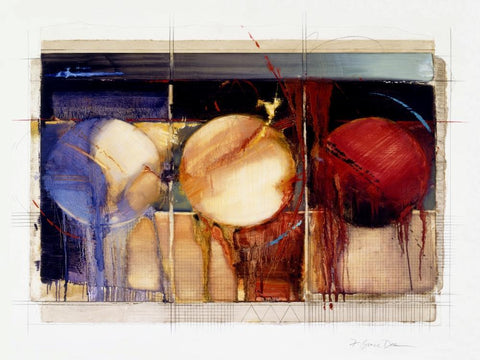 Abstract 11 Black Ornate Wood Framed Art Print with Double Matting by Dean, Bruce