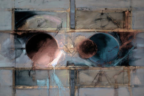 Abstract 12 Black Ornate Wood Framed Art Print with Double Matting by Dean, Bruce