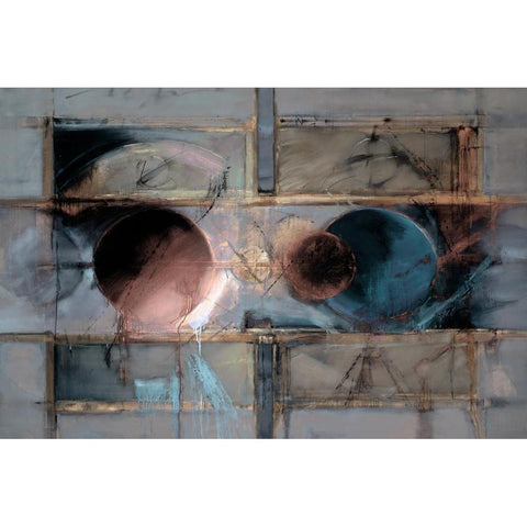 Abstract 12 Black Modern Wood Framed Art Print with Double Matting by Dean, Bruce