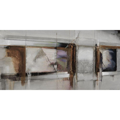 Abstract 14 Black Modern Wood Framed Art Print with Double Matting by Dean, Bruce