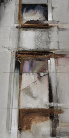 Abstract 14 White Modern Wood Framed Art Print with Double Matting by Dean, Bruce