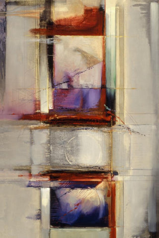 Abstract 14 White Modern Wood Framed Art Print with Double Matting by Dean, Bruce