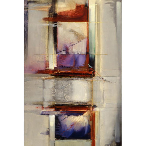 Abstract 14 Black Modern Wood Framed Art Print with Double Matting by Dean, Bruce