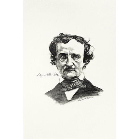 Poe White Modern Wood Framed Art Print by Dean, Bruce