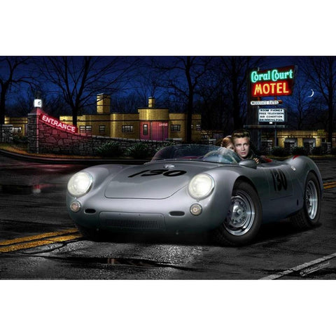 No Tell Motel Black Modern Wood Framed Art Print with Double Matting by Flint, Helen