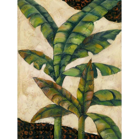 Bronze Palm 1 White Modern Wood Framed Art Print by Gaul, Charles