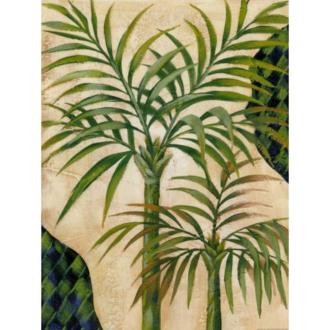 Bronze Palm 2 White Modern Wood Framed Art Print by Gaul, Charles