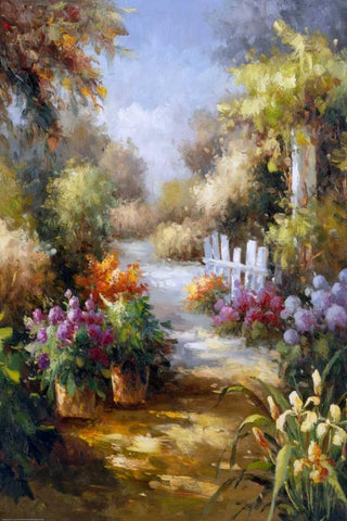 Memory Lane 2 White Modern Wood Framed Art Print with Double Matting by Gaul, Charles