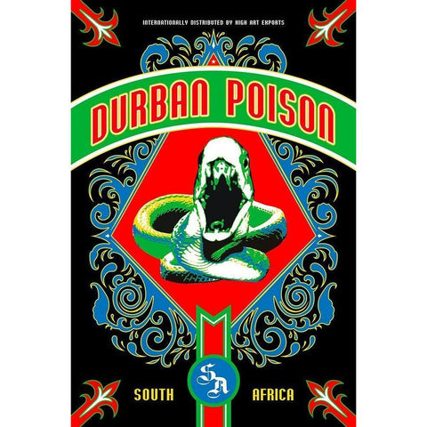 Durban Poison Black Modern Wood Framed Art Print with Double Matting by Has