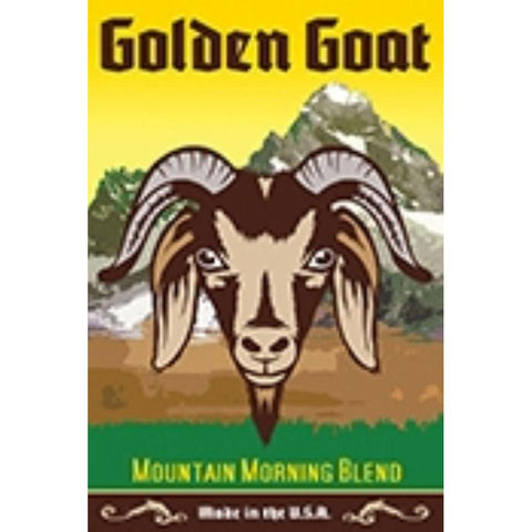 Golden Goat Black Modern Wood Framed Art Print by Has