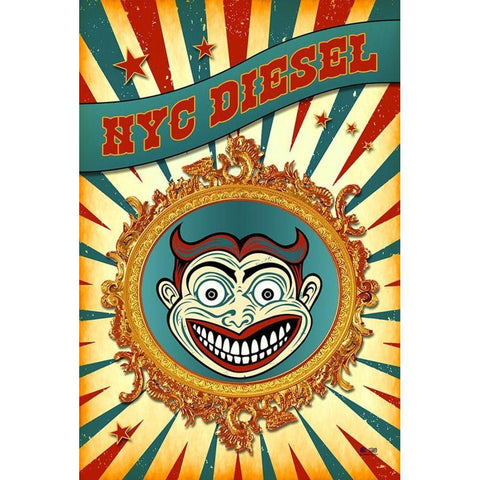 Nyc Diesel Black Modern Wood Framed Art Print with Double Matting by Has