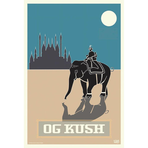 OG Kush Black Modern Wood Framed Art Print with Double Matting by Has