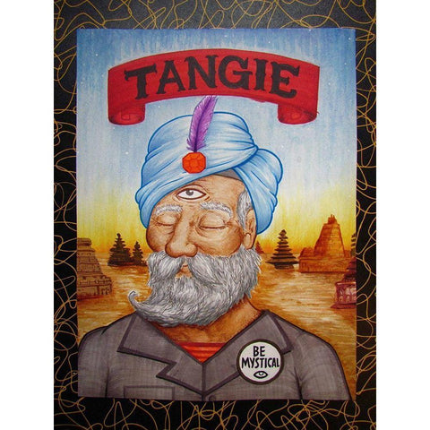 Tangle Be Black Modern Wood Framed Art Print with Double Matting by Has