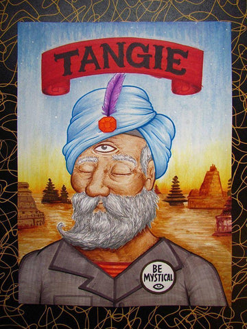 Tangle Be Black Ornate Wood Framed Art Print with Double Matting by Has