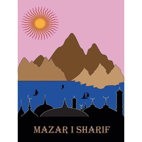 Mazar Black Modern Wood Framed Art Print by Has