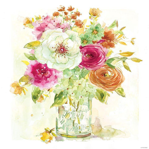 Garden Jar 5 White Modern Wood Framed Art Print by Franklin, Elizabeth
