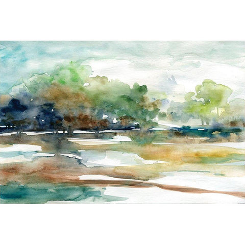 Tree Line 1 Black Modern Wood Framed Art Print with Double Matting by Franklin, Elizabeth