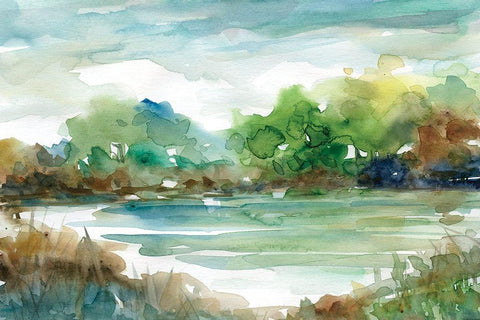 Tree Line 2 Black Ornate Wood Framed Art Print with Double Matting by Franklin, Elizabeth