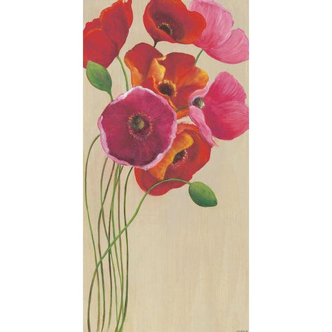 Tall Poppies 1 Black Modern Wood Framed Art Print by Summers, Elle