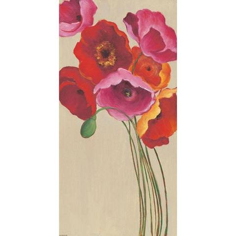 Tall Poppies 2 Black Modern Wood Framed Art Print by Summers, Elle