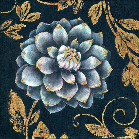 Gold Tip Floral 1 Gold Ornate Wood Framed Art Print with Double Matting by TBS