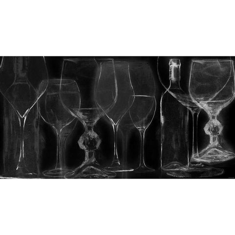 Wine Glasses 2 White Modern Wood Framed Art Print by Sokol-Hohne