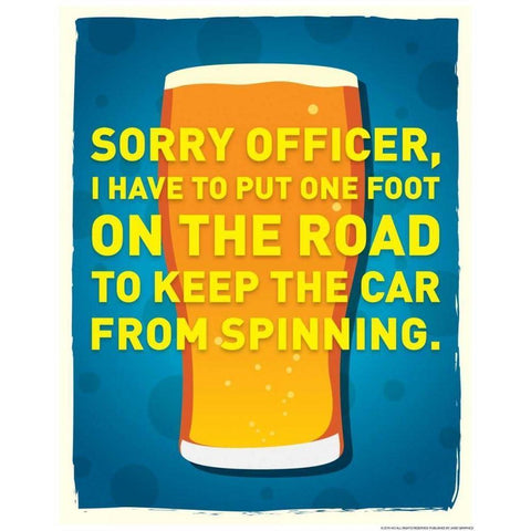 Sorry Officer Black Modern Wood Framed Art Print with Double Matting by Brando, JJ