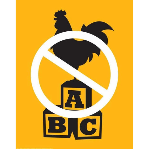 Cock Block Black Modern Wood Framed Art Print by Brando, JJ