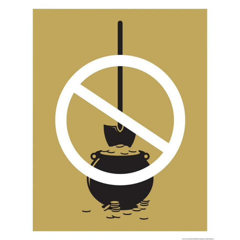 No Gold Digger Black Modern Wood Framed Art Print with Double Matting by Brando, JJ