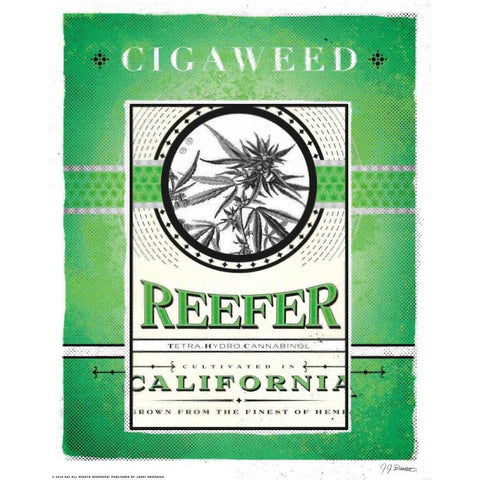 Reefer White Modern Wood Framed Art Print by Brando, JJ