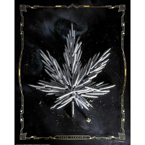 Carpe Cannabis White Modern Wood Framed Art Print by Brando, JJ