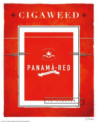 Panama Red White Modern Wood Framed Art Print with Double Matting by Brando, JJ