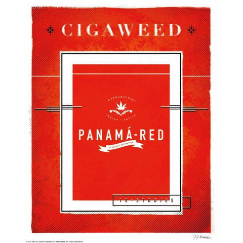 Panama Red Black Modern Wood Framed Art Print by Brando, JJ