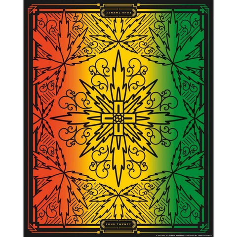 420 Rasta Gold Ornate Wood Framed Art Print with Double Matting by Brando, JJ