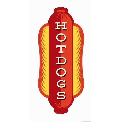 Hotdogs In White White Modern Wood Framed Art Print by Brando, JJ