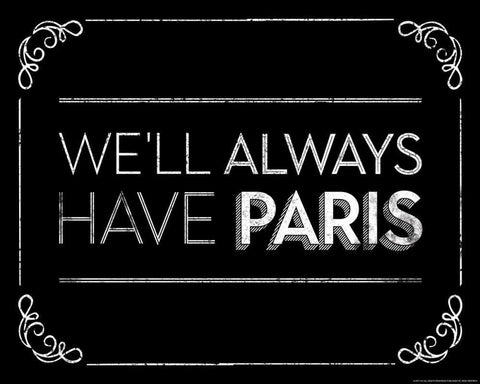Have Paris Black Ornate Wood Framed Art Print with Double Matting by Brando, JJ