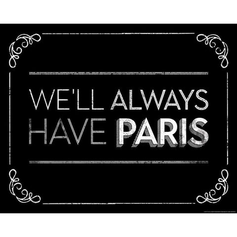 Have Paris White Modern Wood Framed Art Print by Brando, JJ