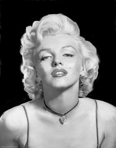 The Look of Love - Marilyn Monroe Black Ornate Wood Framed Art Print with Double Matting by Michael, Jerry