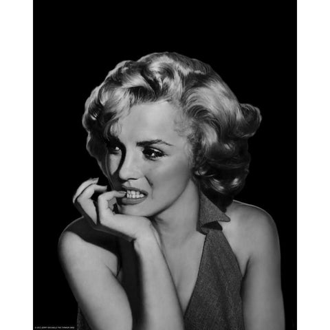 The Thinker - Marilyn Monroe Gold Ornate Wood Framed Art Print with Double Matting by Michael, Jerry