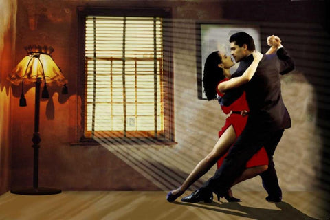 Tango White Modern Wood Framed Art Print with Double Matting by Ketterl, Jim