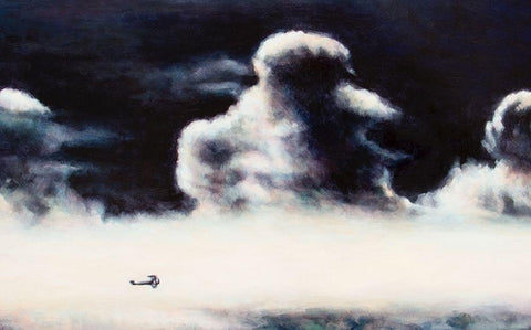 Flying High White Modern Wood Framed Art Print with Double Matting by Gipe, L.