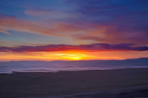 Ocean 9 White Modern Wood Framed Art Print with Double Matting by Linden, Sally