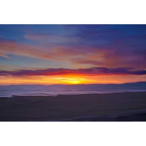 Ocean 9 Black Modern Wood Framed Art Print with Double Matting by Linden, Sally