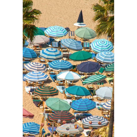 Umbrellas 2 White Modern Wood Framed Art Print by Linden, Sally