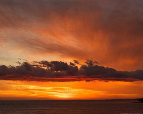 Orange Sky White Modern Wood Framed Art Print with Double Matting by Linden, Sally