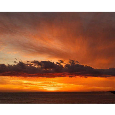 Orange Sky White Modern Wood Framed Art Print by Linden, Sally